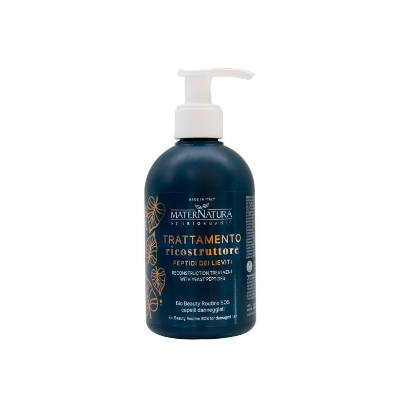 Zabieg PRE-Shampoo: kuracja rekonstrukcyjna z peptydami drożdżowymi, SOS dla zniszczonych włosów, 250ml, MaterNatura