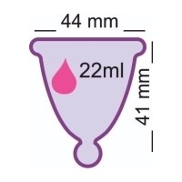 Kubeczek menstruacyjny Me Luna CLASSIC L SHORTY fioletowy z pętelką