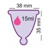 Kubeczek menstruacyjny Me Luna CLASSIC S SHORTY fioletowy z łodyżką