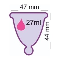 Kubeczek menstruacyjny Me Luna CLASSIC XL SHORTY czerwony z pętelką