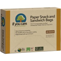 Papierowe torebki na kanapki i przekąski, kompostowalne, 48 sztuk, If You Care