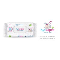 H2O Baby Wipes, 48 szt., wodne chusteczki dla dzieci i niemowląt, delikatne, Produkt POLSKI