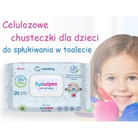 H2O Kids Wipes, 48 szt., wodne chusteczki dla dzieci i niemowląt, rozpuszczalne - do spłukiwania w toalecie, Produkt POLSKI