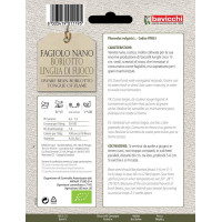 Fasola szparagowa Borlotto lingua di fuoco nano, eko nasiona do wysiewu, 25g, Bavicchi