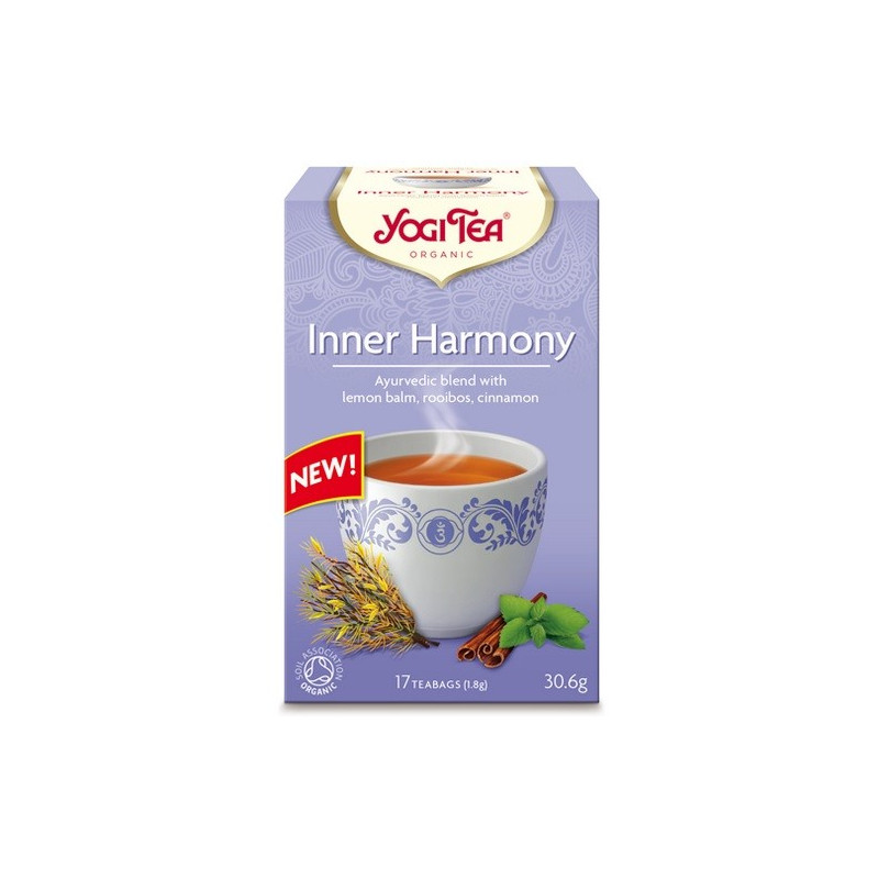Herbata Wewnętrzna harmonia, melisa lekarska, kwiat lawendy, cynamon, 17x1,8 g, YOGI TEA